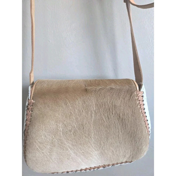 Mexican Crossbody Bag Women's Handmade Brown Cowhide Leather Whipstitch - Picture 9 of 13